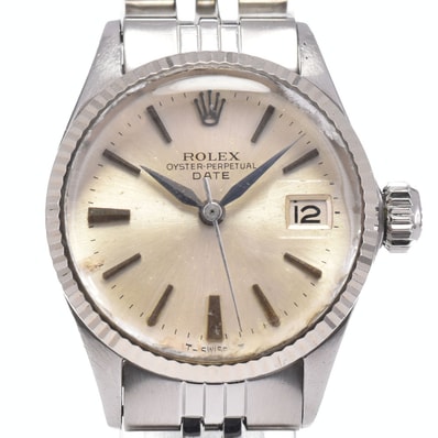 ロレックス ROLEX 6517 ヴィンテージ オイスターパーペチュアルデイト Cal.1160 シルバー 自動巻き レディース 腕時計 M#145604