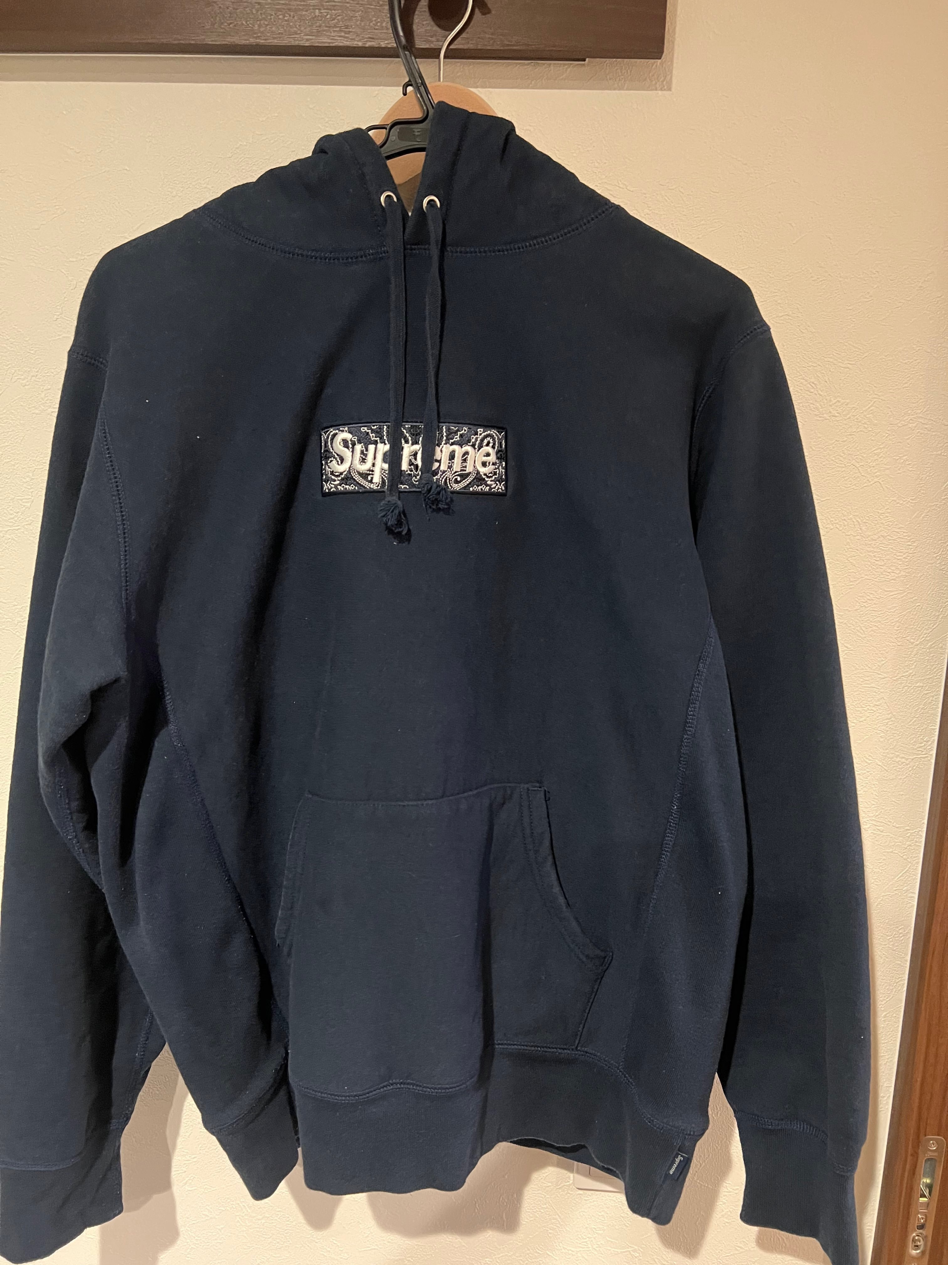 Supreme Bandana Box Logo Hooded Sweatshirt "Navy"