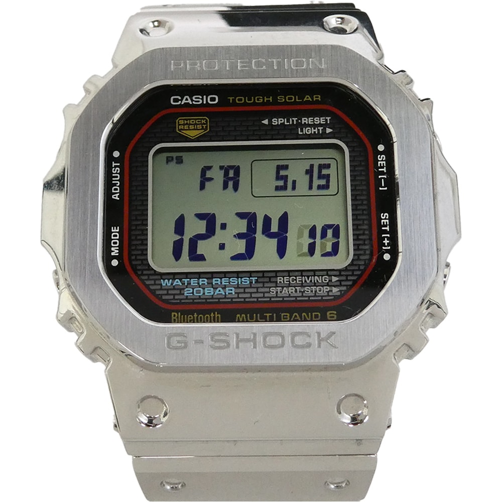 CASIO G-SHOCK カシオ ジーショック 時計 GMW-B5000D-1CJF カシオ ジーショック フルメタル デジタル ウォッチ ソーラー電波 腕時計 シルバー系【中古】