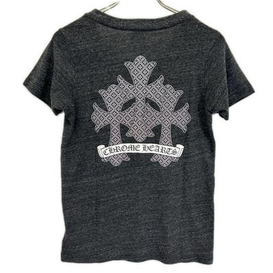クロムハーツ 2212-304ー3636 グレー コットン Vネック半袖Tシャツ L