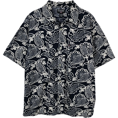 古着 ラルフローレン Ralph Lauren POLO JEANS COMPANY 総柄 ペイズリー柄 オープンカラー ハワイアンアロハシャツ ボックスシャツ メンズS相当/eaa672675