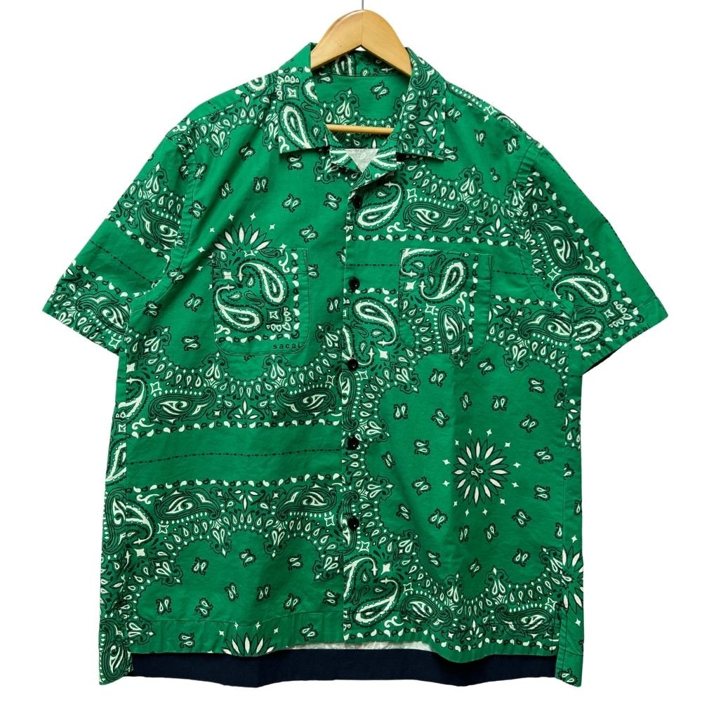 SACAI サカイ 品番 22-02689M BANDANA PRINT VACATION SHIRT バンダナ オープンカラー シャツ 56240