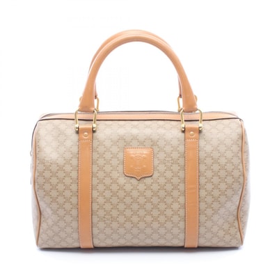 セリーヌ CELINE マカダム ハンドバッグ バッグ PVCコーティングキャンバス レザー レディース ベージュ系 / ブラウン系 【中古】