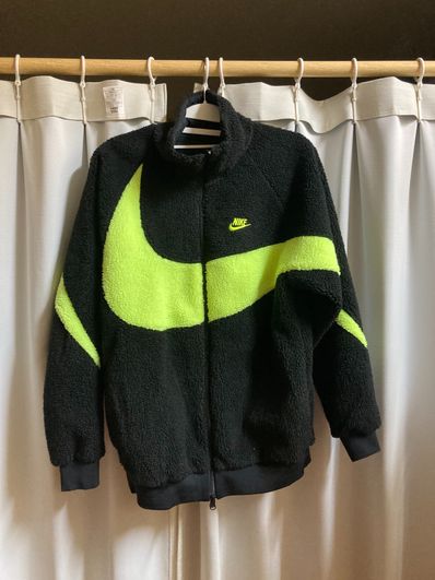 Nike Big Swoosh Reversible Boa Jacket"Black Neon"