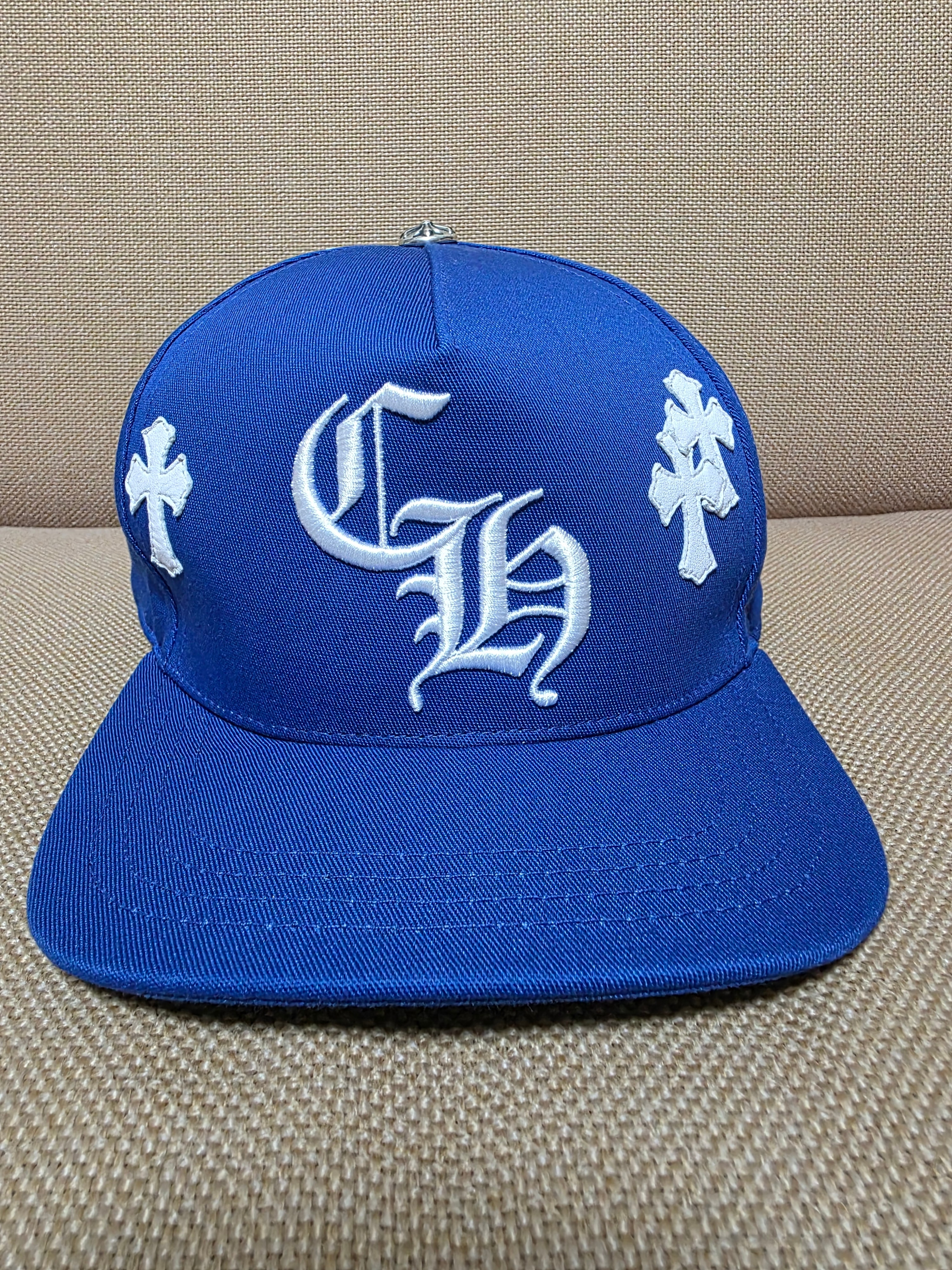 Chrome Hearts CH Hat Cross Patch Baseball Cap "Blue/White"
