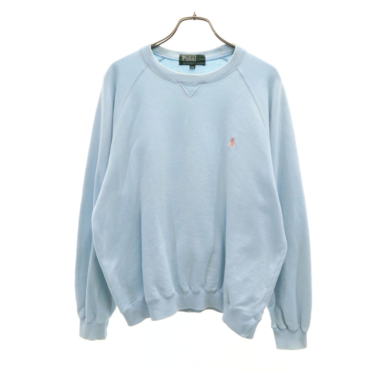 Polo by Ralph Lauren ポロバイラルフローレン 80s ヴィンテージ ボーイズ 緑タグ 長袖 スウェット トレーナー 170 水色