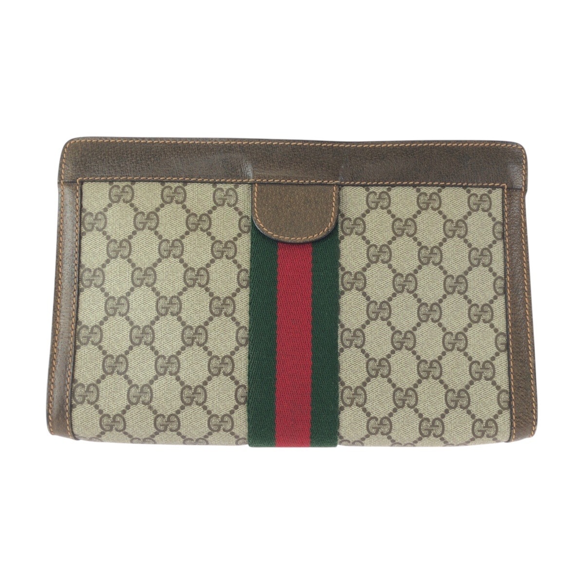 GUCCI グッチ ヴィンテージ オールドグッチ ベージュ ブラウン GGプラス レザー/ クラッチバッグ セカンドバッグ 男女兼用 505762 【中古】