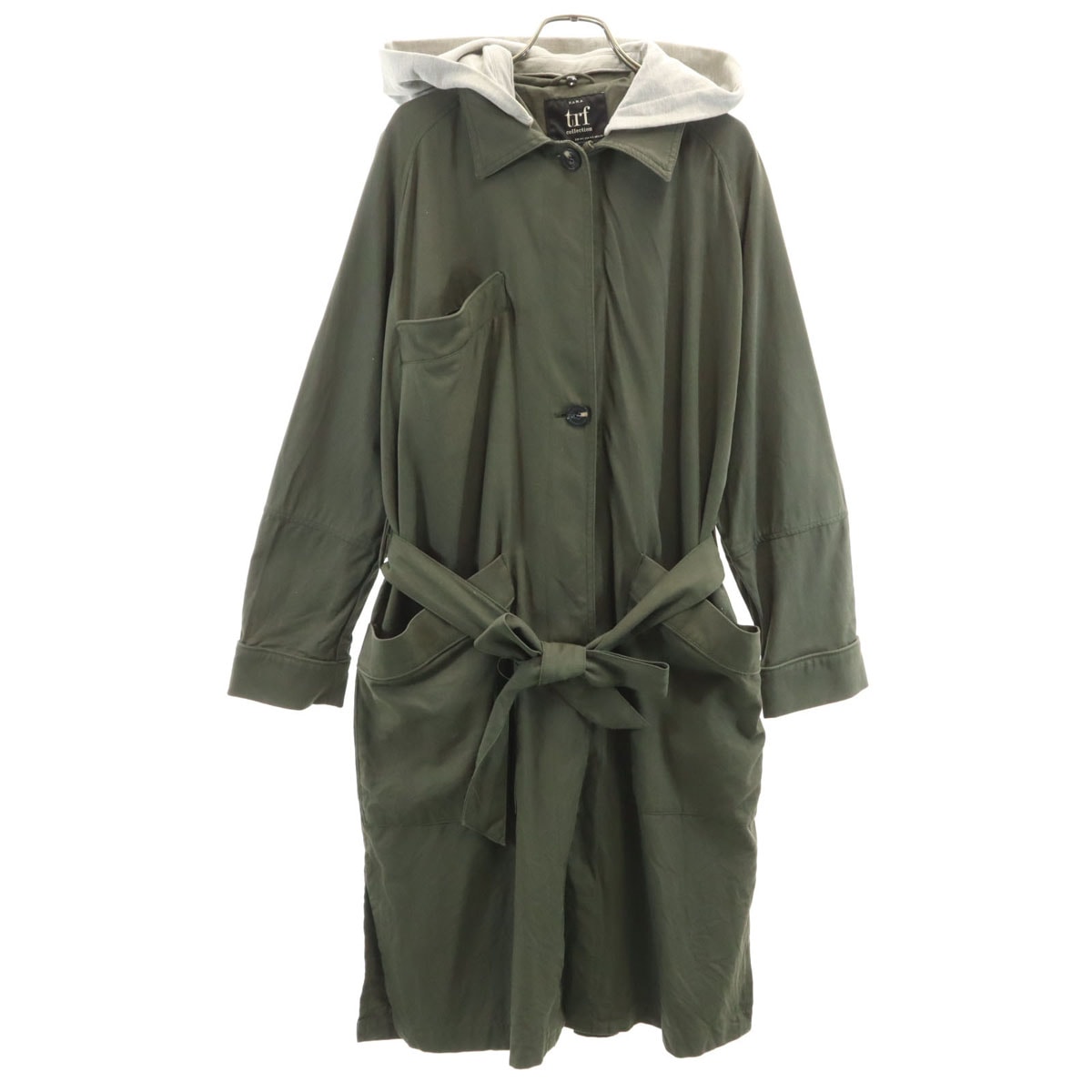 ZARA ザラ フーデッド コート M-L カーキ TRF COLLECTION
