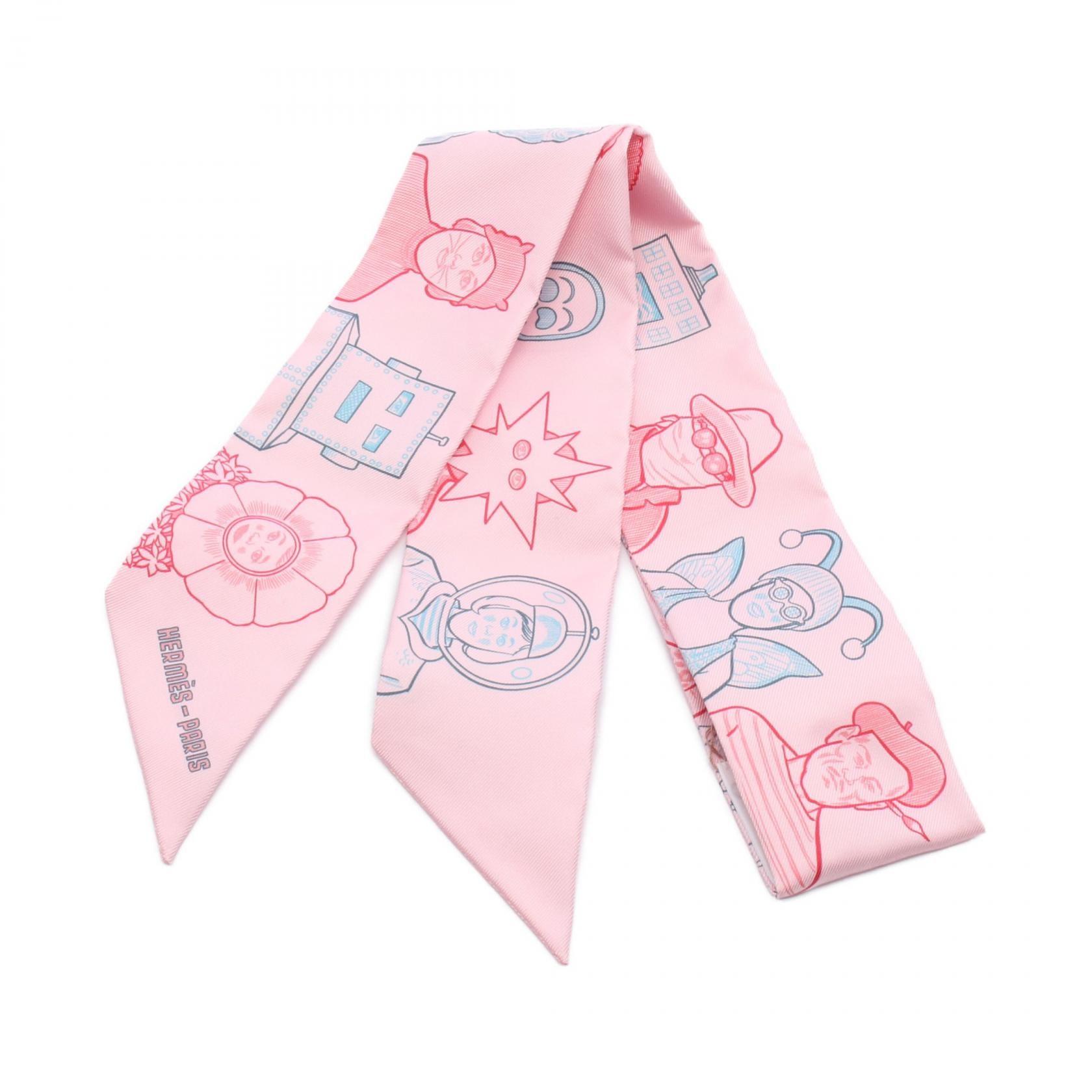 エルメス HERMES DRESS CODE スカーフ 衣料品 シルク シルク ピンク レディース ピンク系 / レッド系 / ブルー系 【中古】