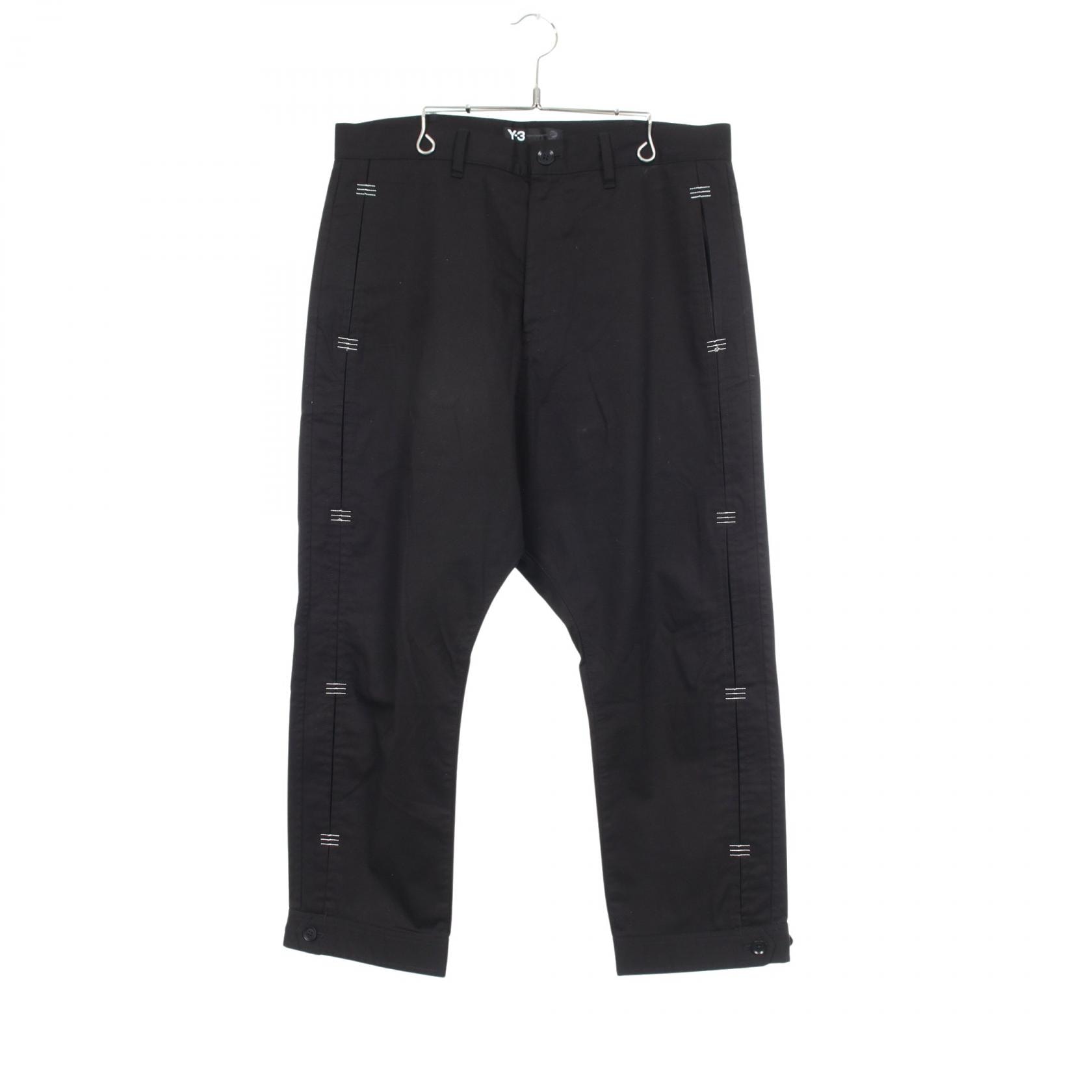 ワイスリー Y-3 ロゴ刺繍 サルエルパンツ 衣料品 ボトムス コットン メンズ ブラック系 【中古】