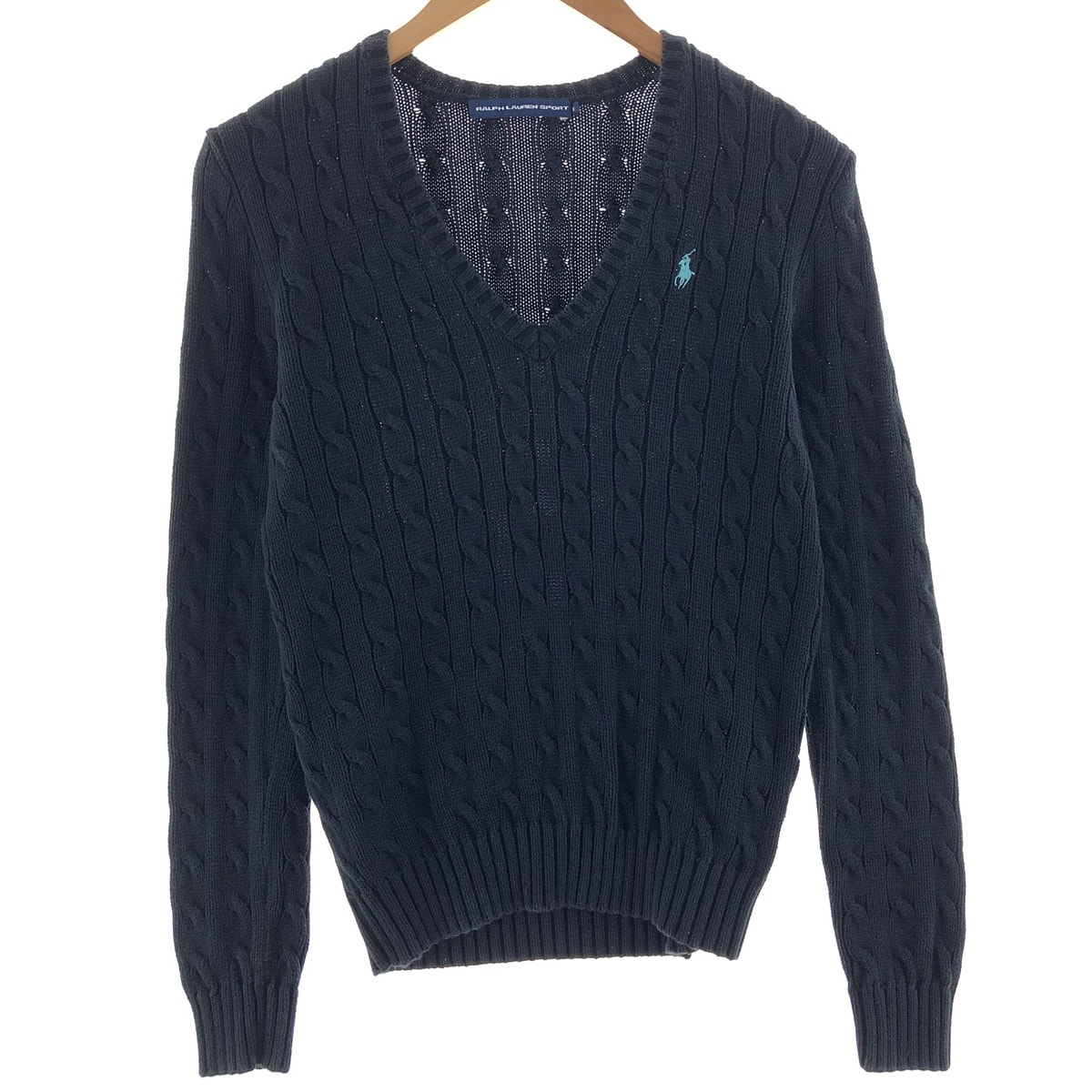 古着 ラルフローレン Ralph Lauren RALPH LAUREN SPORT ケーブル編み Vネック コットンニットセーター レディースM相当/eaa380202