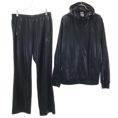 adidas アディダス 長袖 ジップパーカー 上下セットアップ O ブラック