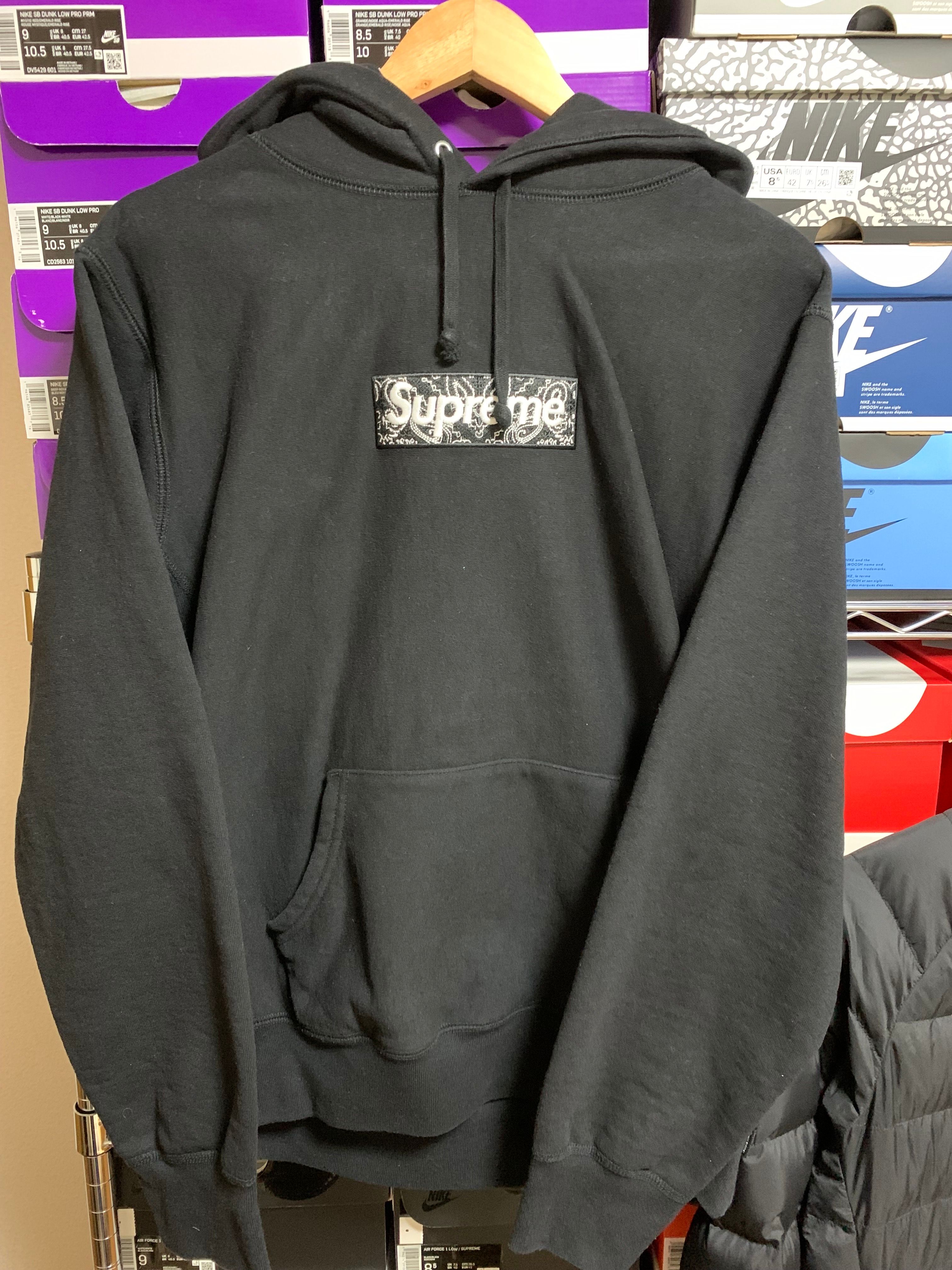 Supreme Bandana Box Logo Hooded Sweatshirt "Black"