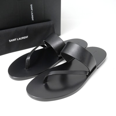 ■美品■SAINT LAURENT PARIS サンローランパリ サンダル サイズ42 レザー トングサンダル ブラック ブランド古着【中古】20260903/RB0451