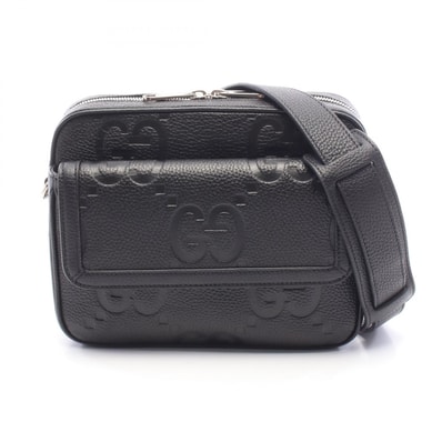 グッチ GUCCI ジャンボGG スモール クロスボディバッグ ショルダーバッグ バッグ レザー メンズ ブラック系 794088 【中古】