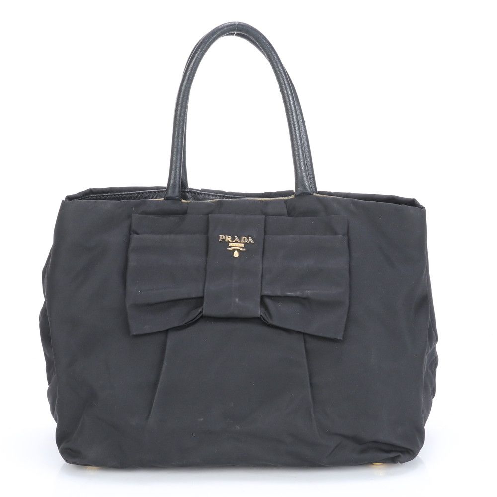 ■美品 プラダ テスート ナイロンリボン デザイントート バッグ