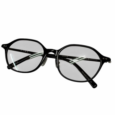 極美品 金子眼鏡 メガネ ブラック メンズ 52□19-145 KS-025