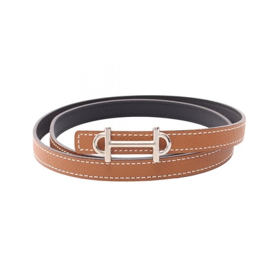 エルメス HERMES ガンマ ゴールド ノワール リバーシブル ベルト 衣料品 ヴォーエプソン / ヴォースイフト ヴォーエプソン □R刻印(2014年製造) レディース ブラウン系 / ブラック系 【中古】