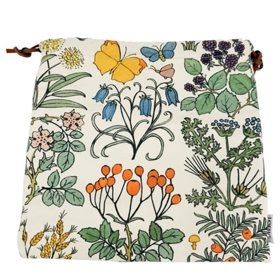 LOEWE ロエベ ポーチ ハーバリウム ドローストリングポーチ 巾着袋 DRAWSTRING POUCH コットン レザー グリーン 緑 マルチカラー レディース【中古品】