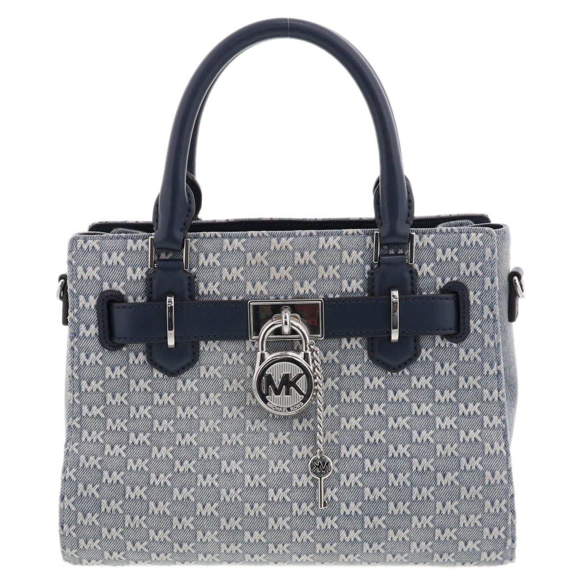 【値下げ】 Michael Kors マイケルコース ハミルトン サッチェル スモール デニム ハンドバッグ 35T4SHMS1C デニム レザー ブルー ネイビー レディース【中古】