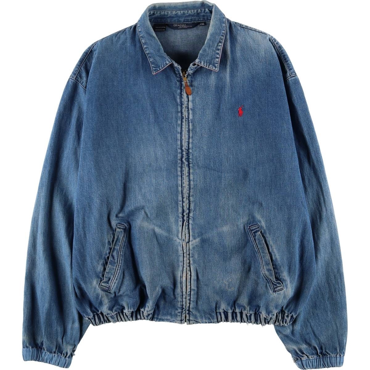 古着 90年代 ラルフローレン Ralph Lauren POLO by Ralph Lauren デニムスイングトップ スポーツジャケット USA製 メンズXXL相当 ヴィンテージ/evb031124