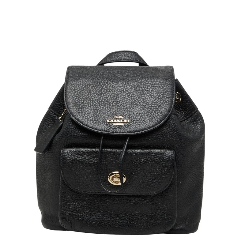 コーチ リュック バックパック F37621 ブラック レザー レディース COACH 【中古】