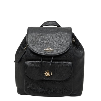 コーチ リュック バックパック F37621 ブラック レザー レディース COACH 【中古】