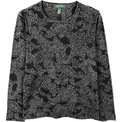 古着 ラルフローレン Ralph Lauren LAUREN ローレン 総柄 花柄 ペイズリー柄 ロングTシャツ ロンT レディースL相当/eaa652746