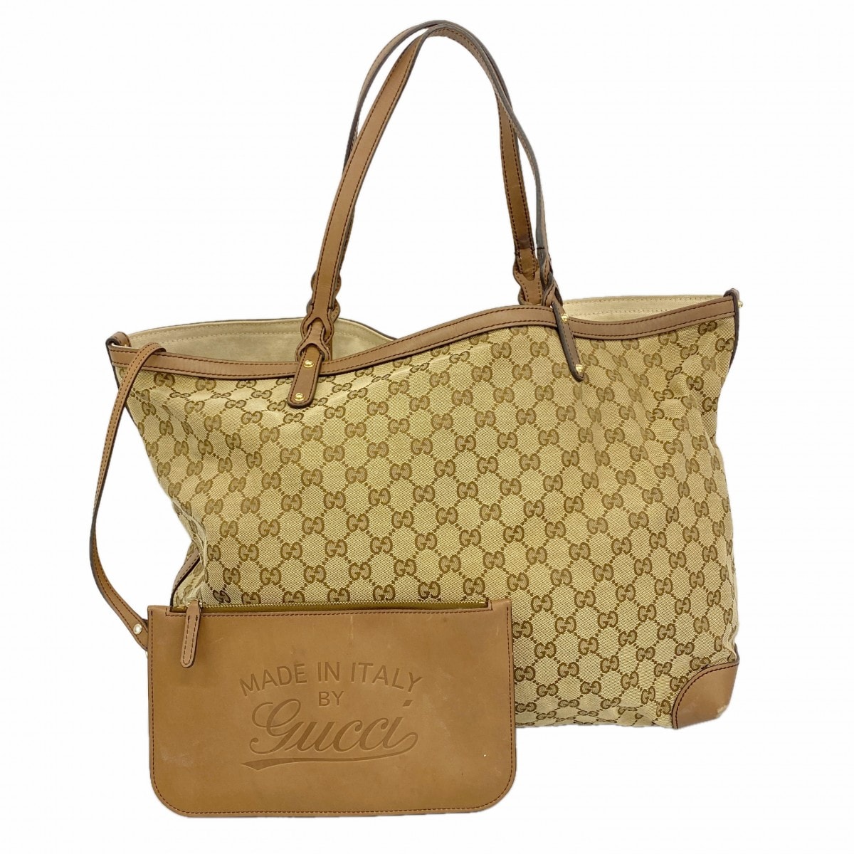 【6de5668-k】グッチ トートバッグ GGキャンバス 247207 キャンバス ブラウン ゴールド金具【中古】レディース