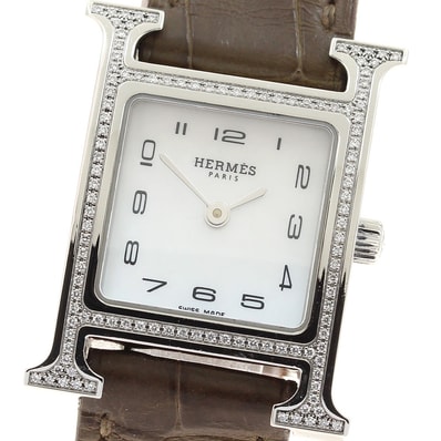 エルメス Hウォッチ ダイヤベゼル HH1.235 レディース 【中古】
