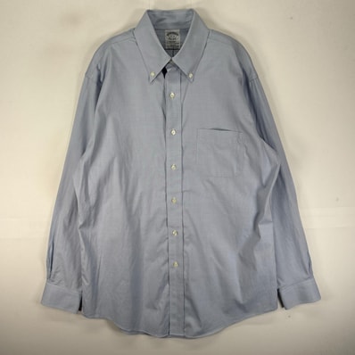 古着 ブルックスブラザーズ Brooks Brothers 長袖シャツ ボタンダウン REGENT M ブルー系 無地 メンズ