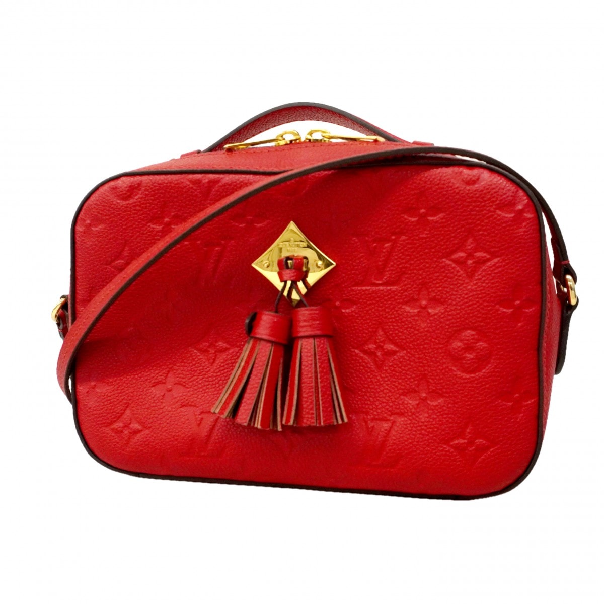 【6db1064-k】ルイヴィトン ショルダーバッグ モノグラム・アンプラント サントンジュ M44606 スカーレット【中古】レディース