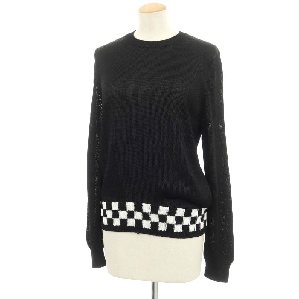 【中古】コムデギャルソン コムデギャルソン COMME des GARCONS COMME des GARCONS 2024年春夏 ハイゲージ レーヨン クルーネック プルオーバーニット ブラック【サイズL】【レディース】
