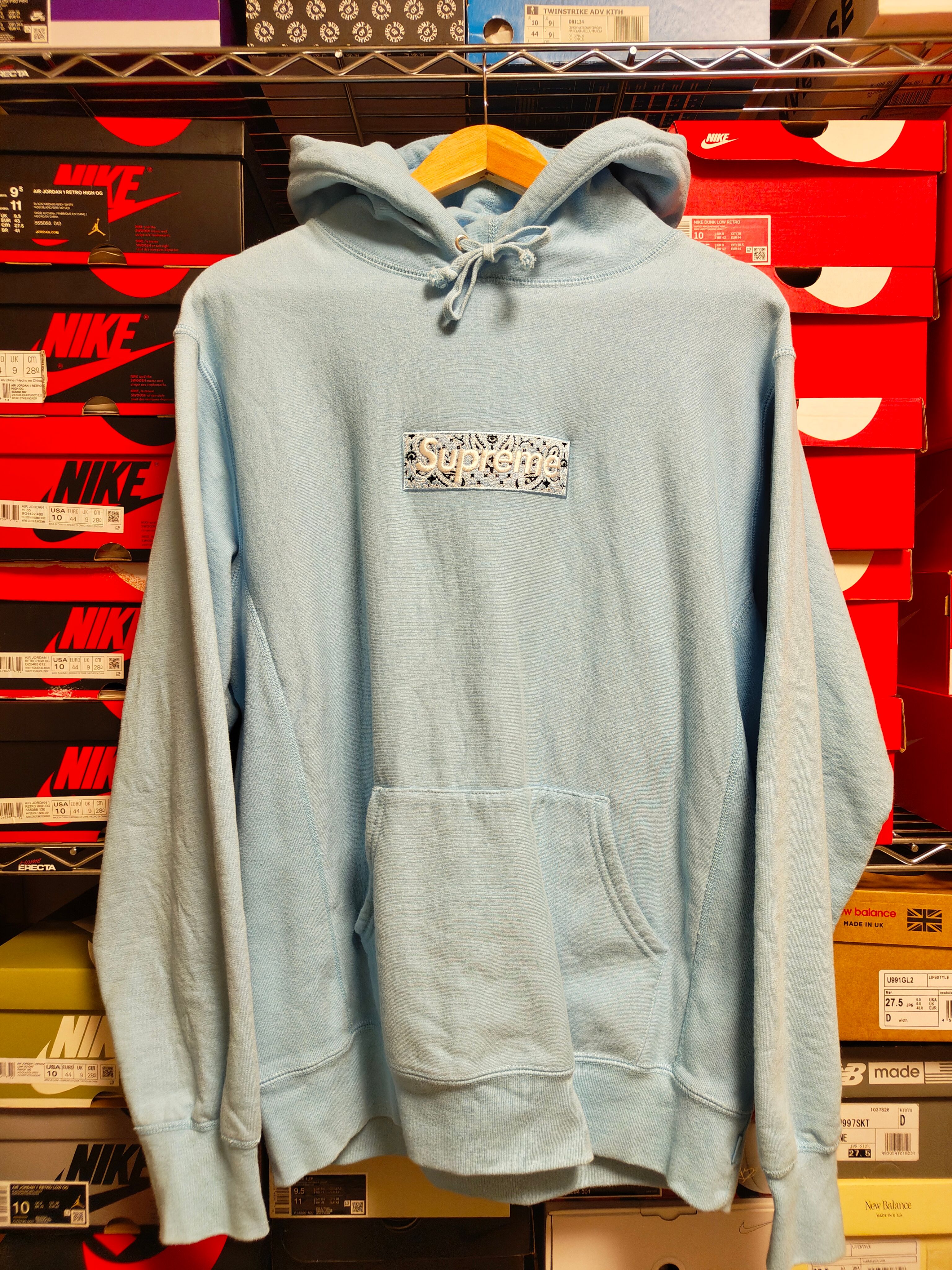 Supreme Bandana Box Logo Hooded Sweatshirt "Blue"