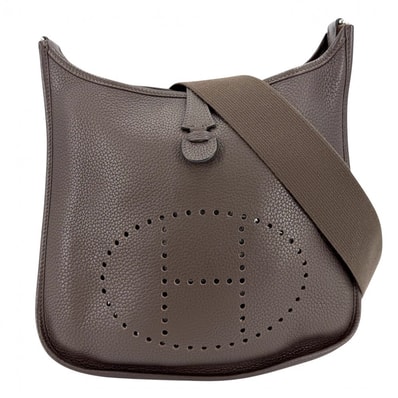 HERMES エルメス ショルダーバッグ エブリンPM III 肩掛け 斜め掛け Evelyne □M刻印 レザー ブラウン 茶 シルバー金具 レディース 2009年【中古品】