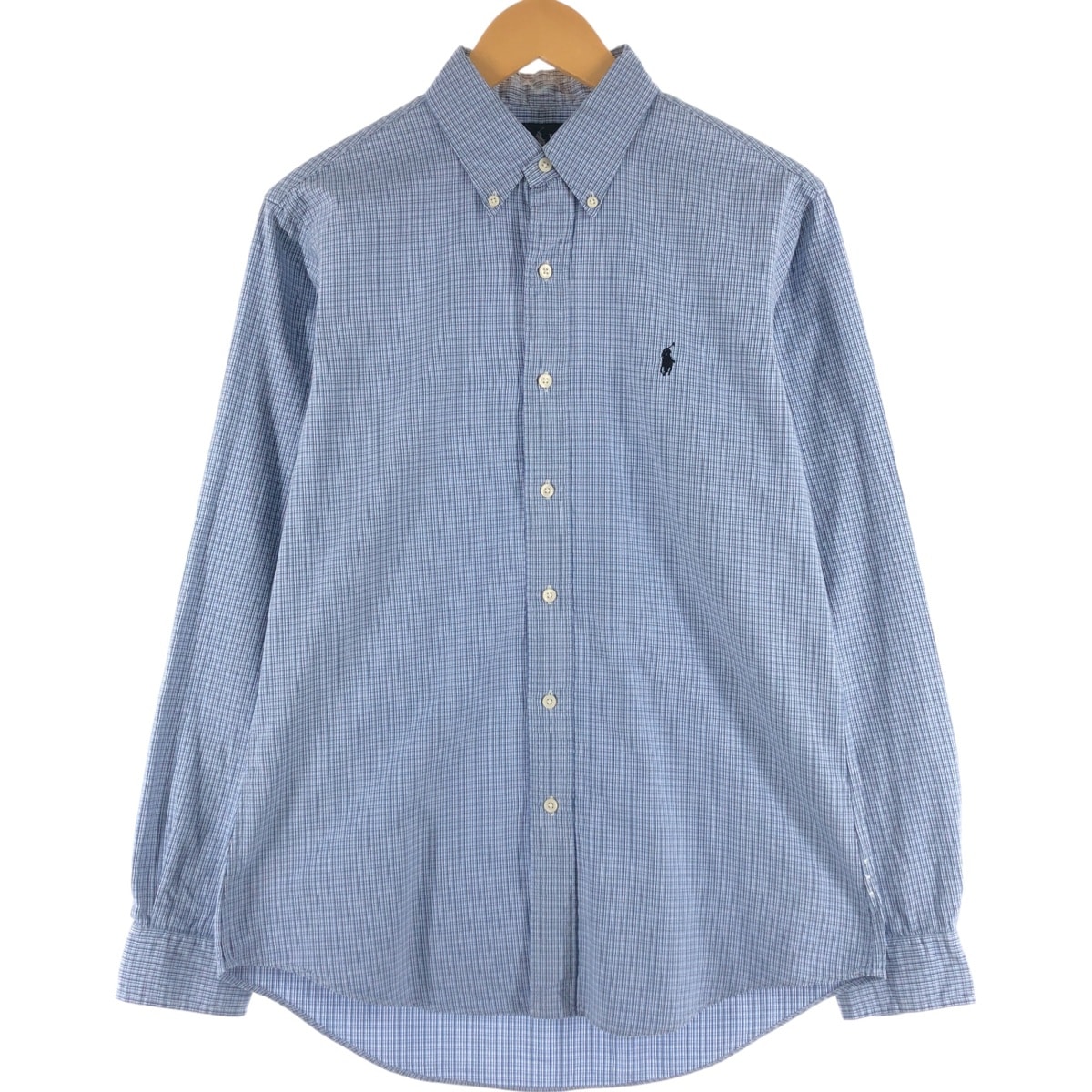 古着 ラルフローレン Ralph Lauren CUSTOM FIT 長袖 ボタンダウンチェックシャツ メンズM相当/eaa539272