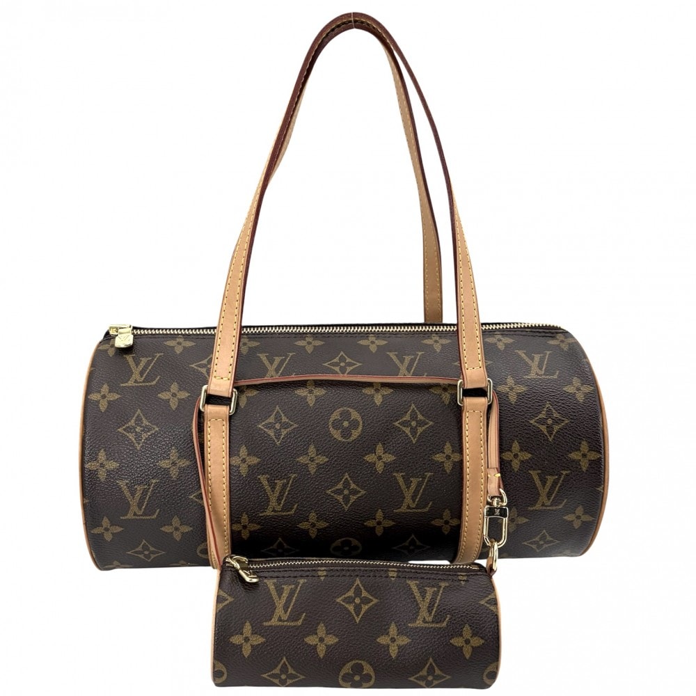 LOUIS VUITTON ルイヴィトン ハンドバッグ パピヨン30 肩掛け ポーチ付き M51385 モノグラムキャンバス    ブラウン 茶 ゴールド金具 レディース【中古品】