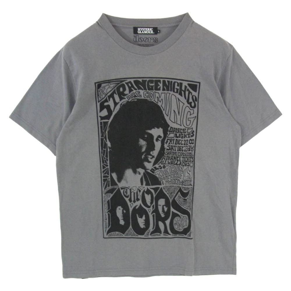 HYSTERIC GLAMOUR ヒステリックグラマー 0292CT06 THE doors ドアーズ 半袖 Tシャツ グレー系 L【中古】