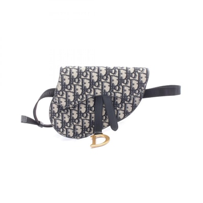ディオール Dior SADDLE サドル オブリーク ウエストバッグ バッグ キャンバス レザー レディース ネイビー系 / グレー系 【中古】