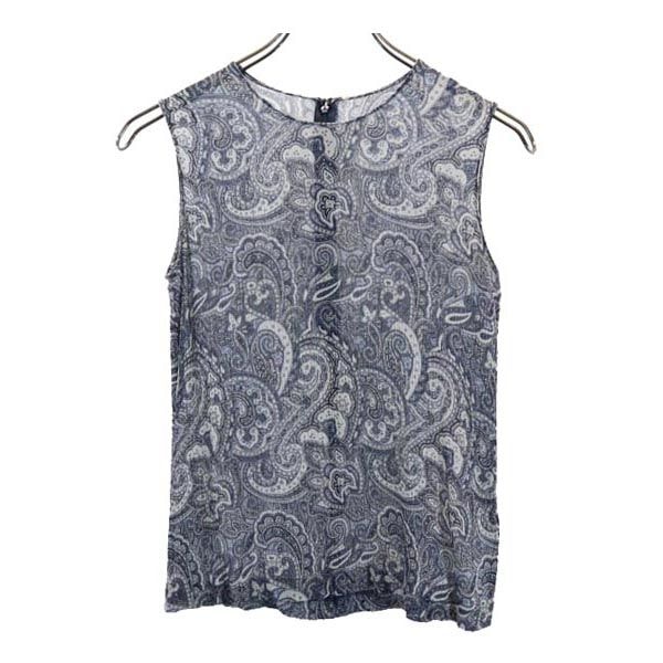 Burberrys バーバリーズ 90s 三陽商会 オールド シルク ペイズリー柄 ノースリーブ カットソー 40 ブルー系