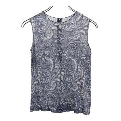 Burberrys バーバリーズ 90s 三陽商会 オールド シルク ペイズリー柄 ノースリーブ カットソー 40 ブルー系