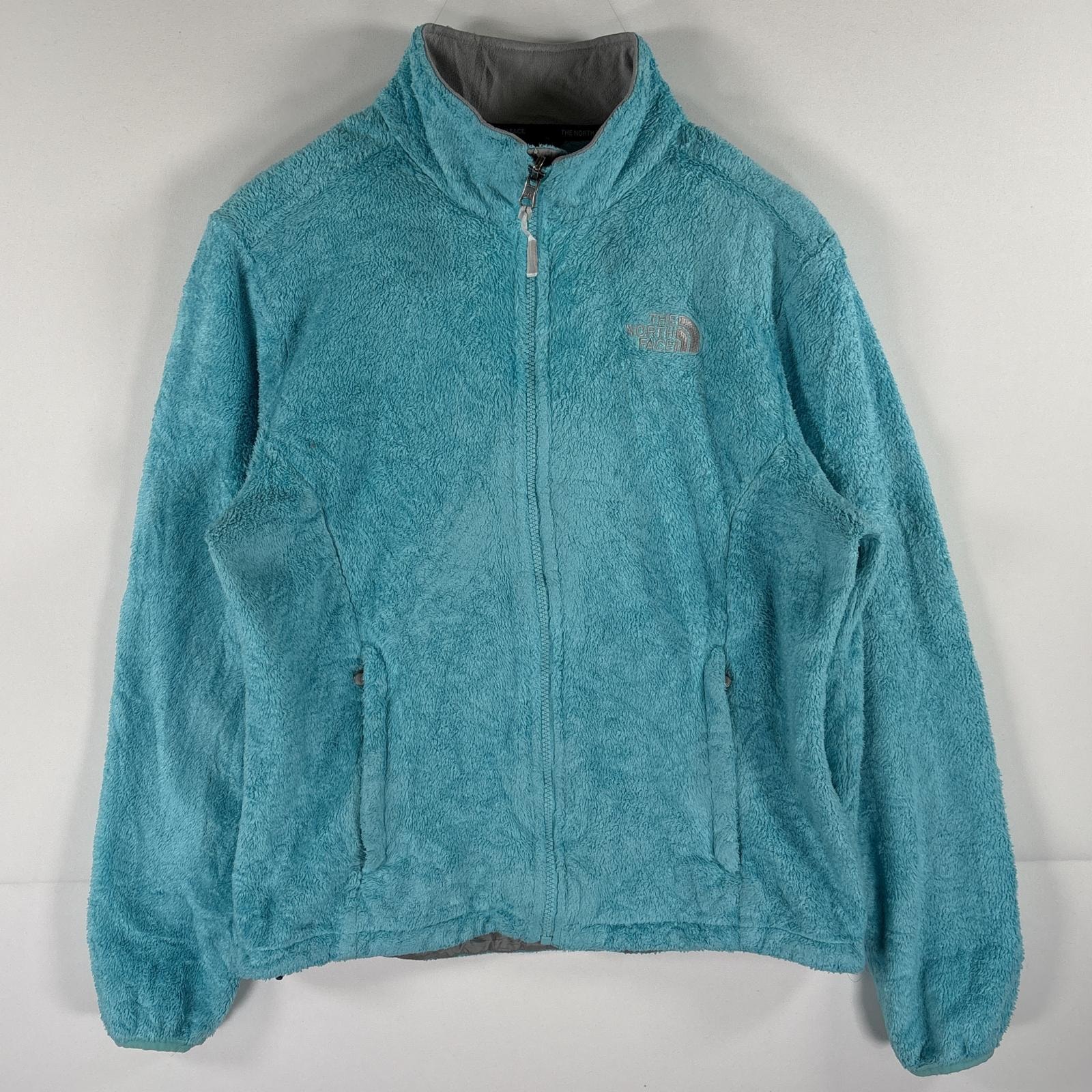 古着 ザ・ノースフェイス THE NORTH FACE フルジップフリースジャケット ワンポイントロゴ ボア アウトドア M  水色 レディース