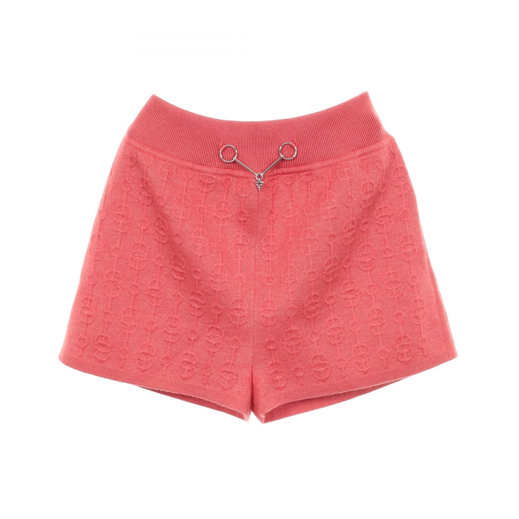 エルメス HERMES CLIQUETIS ニット ショート パンツ 衣料品 ボトムス カシミヤ シルク シルク レディース レッド系 2E2401D3 【中古】