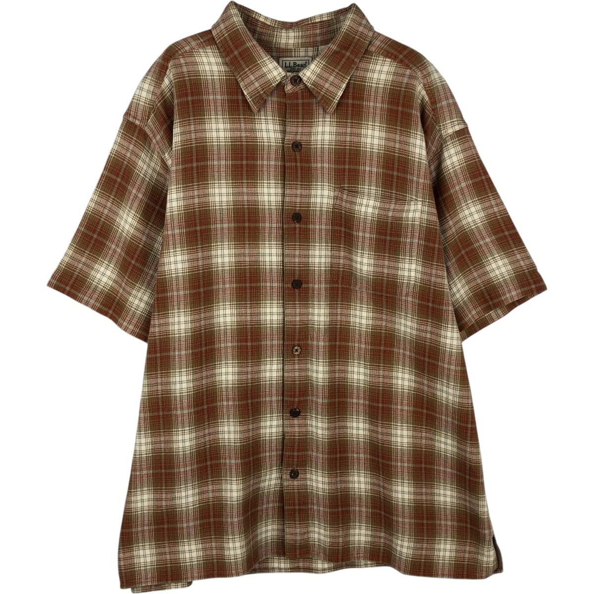 古着 エルエルビーン L.L.Bean 半袖 ボタンダウン チェックシャツ メンズL相当/eaa625540