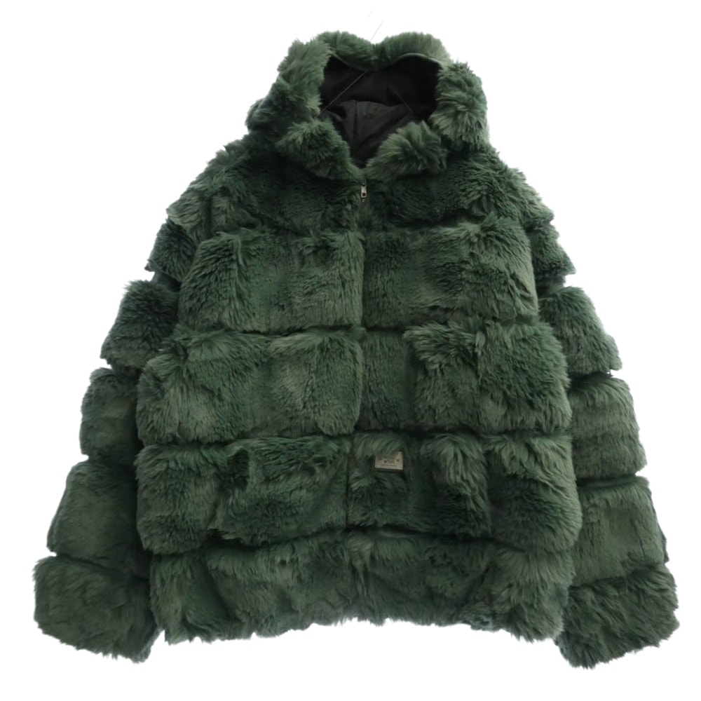 Supreme シュプリーム ジャケット 21AW 21274SPD-JKM02S × WTAPS Faux Fur Hooded Jacket  ダブルタップス フォウ ファー フーディー ジャケット モスグリーン系 L【美品】【中古】