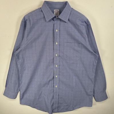 古着 ブルックスブラザーズ Brooks Brothers 長袖シャツ 胸ポケ NON-IRON CLASSIC 16 L ブルー系 チェック メンズ