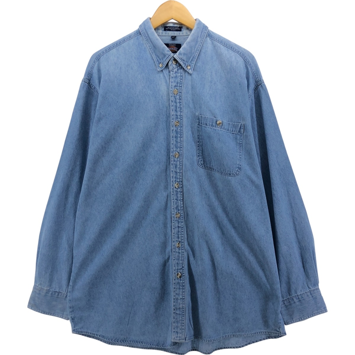 古着 ディッキーズ Dickies 長袖 ボタンダウンデニムシャツ メンズXL相当/eaa564117