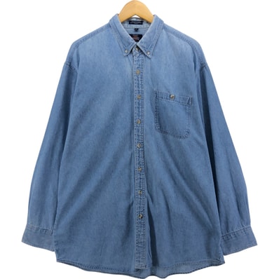 古着 ディッキーズ Dickies 長袖 ボタンダウンデニムシャツ メンズXL相当/eaa564117