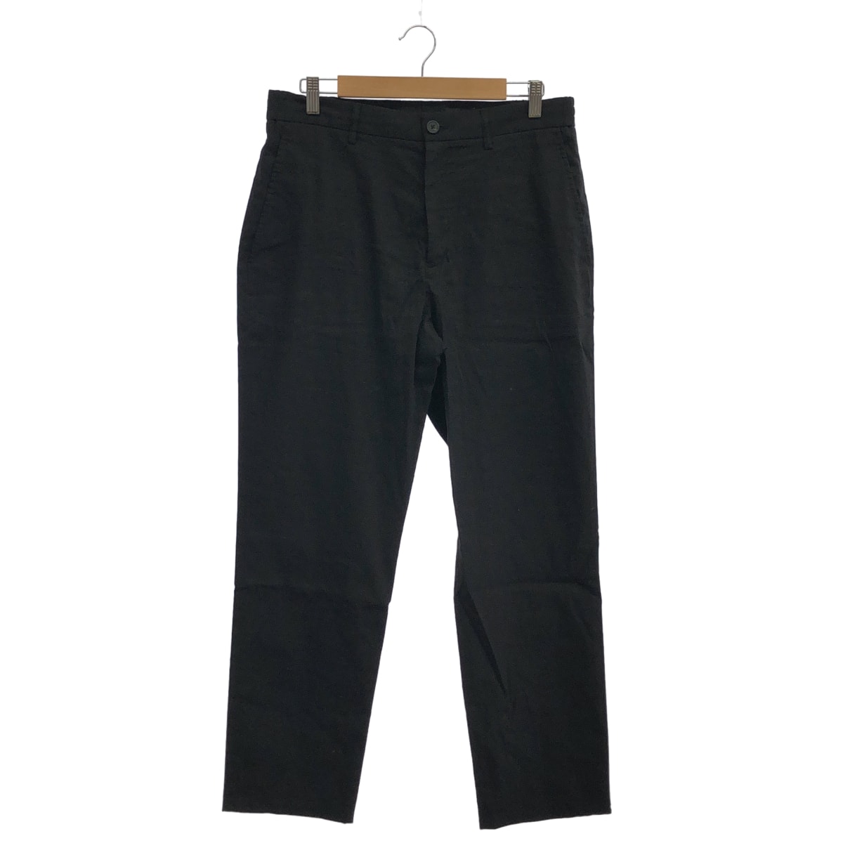 セオリー 26SS 02-6106010 ブラック ストレッチリネンセミテーパードパンツ 32