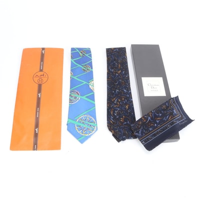 ■極美品 エルメス ■まとめ 3点 セット■クリスチャンディオール ハンカチ